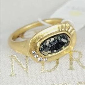 Kendra Scott black pyrite Anna band ring. Size 7. $58 retail.
